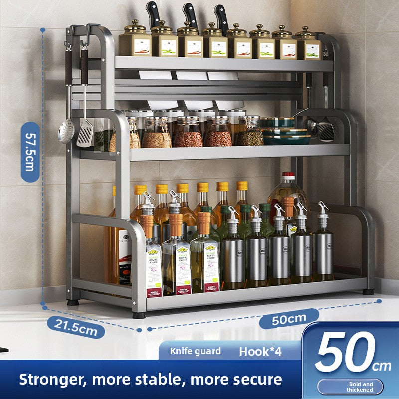 Multifunctional Kitchen Organizer Rack with Utensil Holders