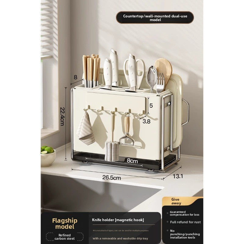 Kitchen knife rack organizer
