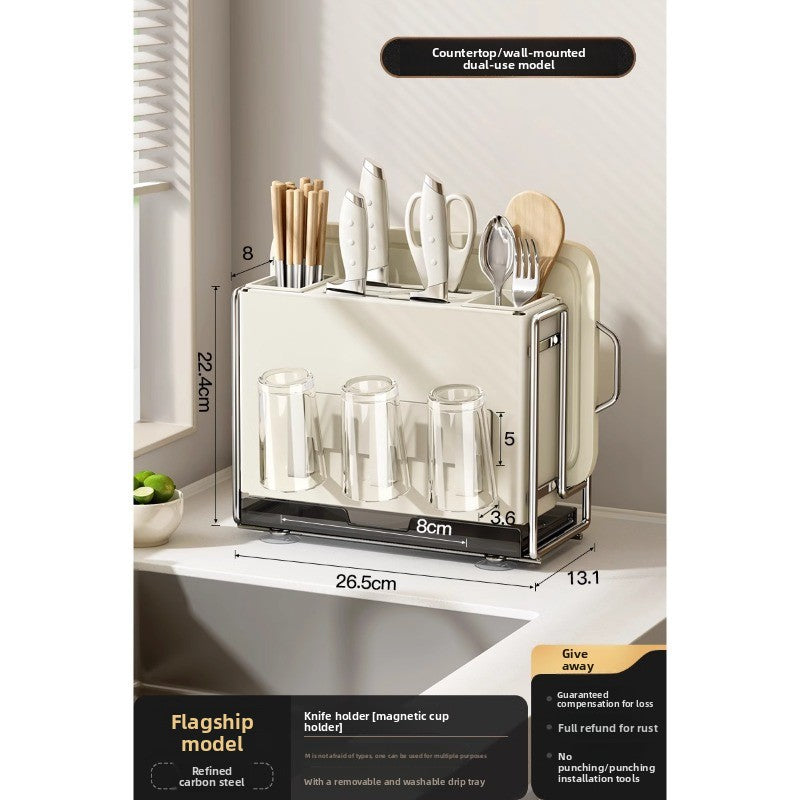 Kitchen knife rack organizer