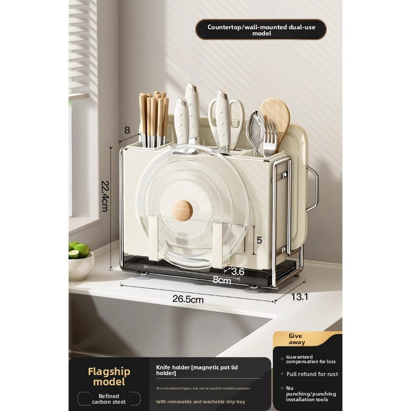 Kitchen knife rack organizer