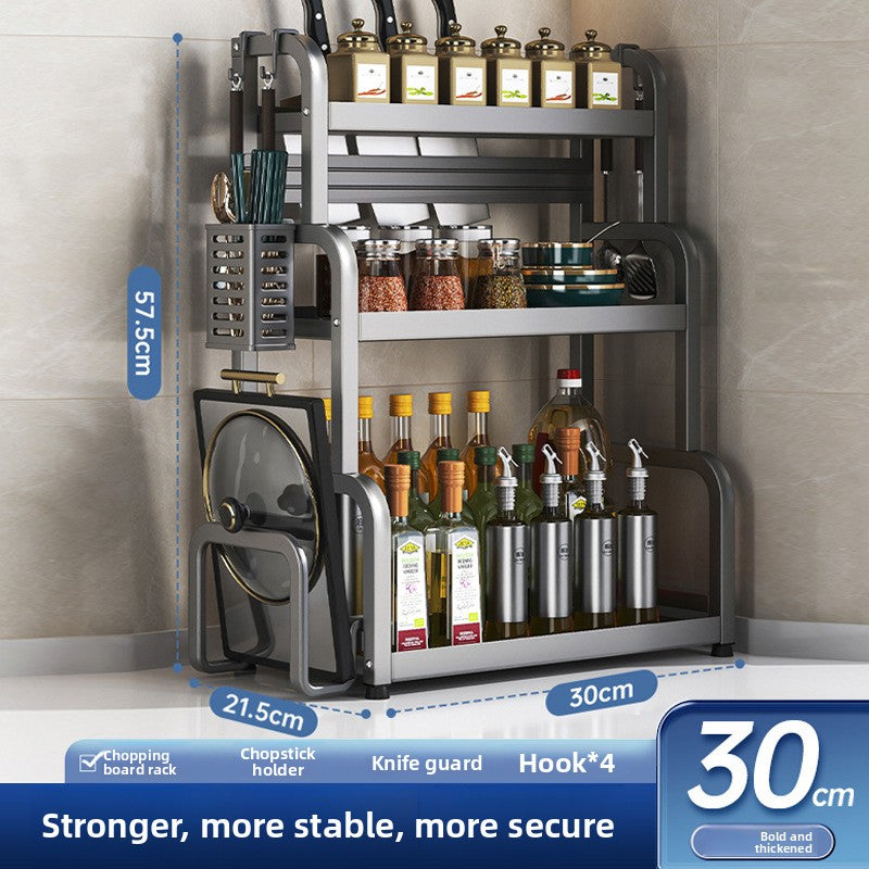 Multifunctional Kitchen Organizer Rack with Utensil Holders