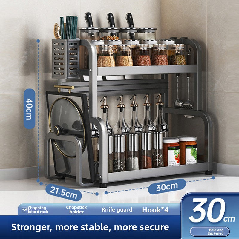 Multifunctional Kitchen Organizer Rack with Utensil Holders