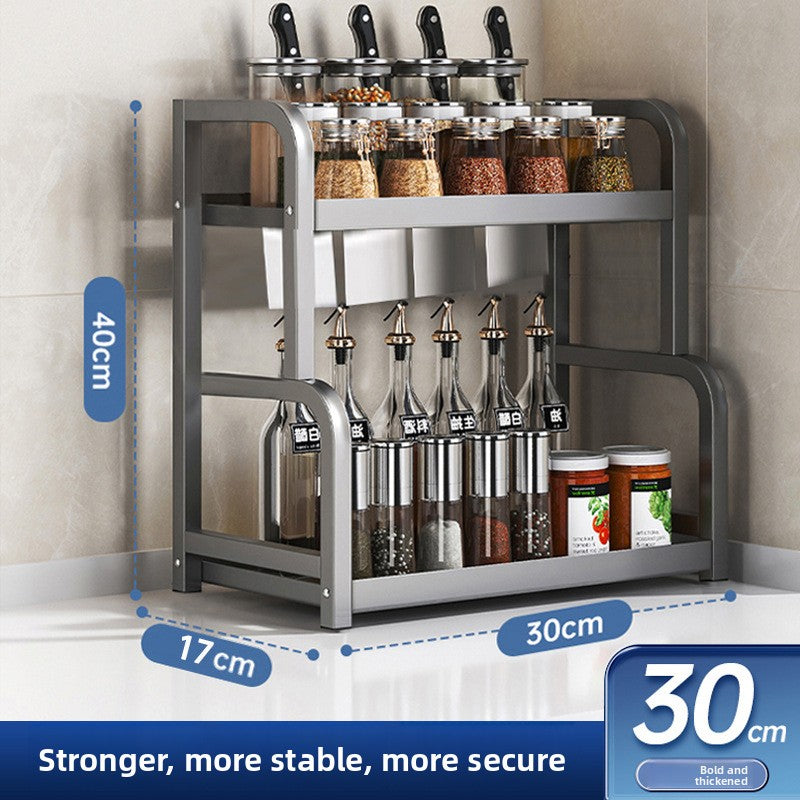 Multifunctional Kitchen Organizer Rack with Utensil Holders