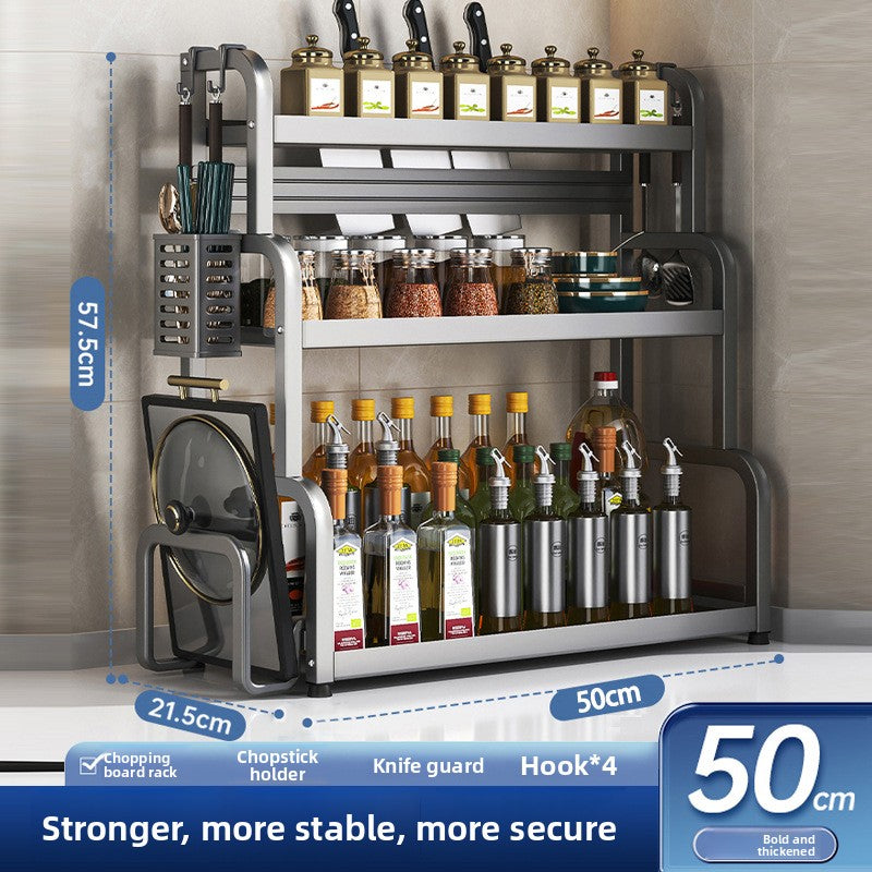 Multifunctional Kitchen Organizer Rack with Utensil Holders