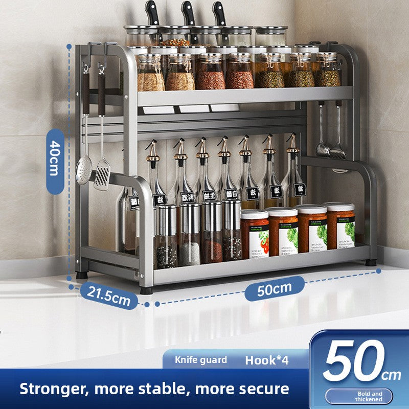 Multifunctional Kitchen Organizer Rack with Utensil Holders