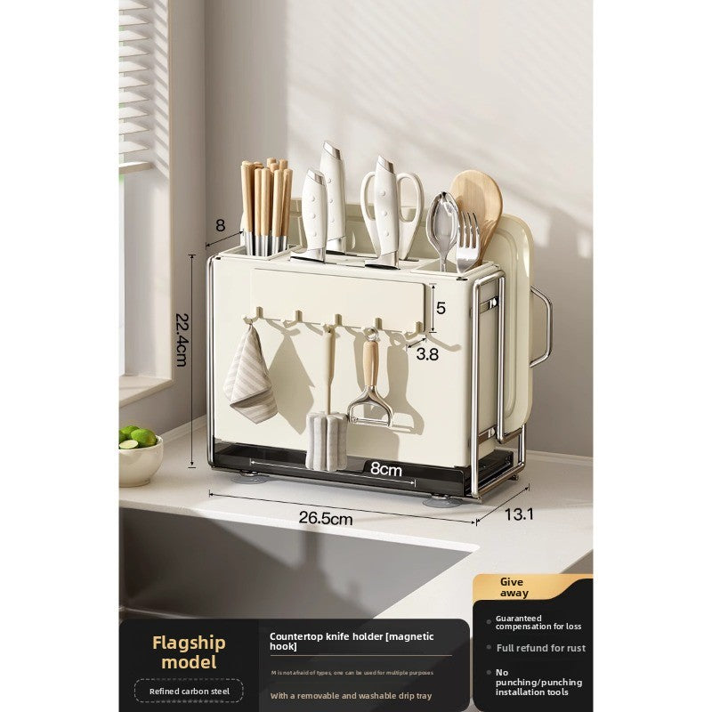 Kitchen knife rack organizer