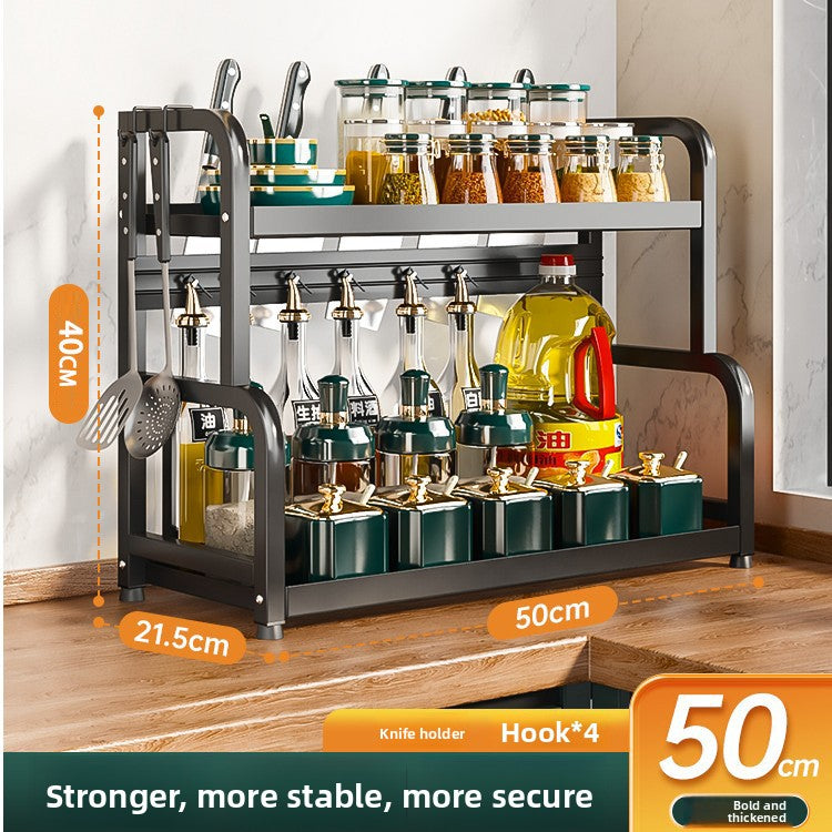 Multifunctional Kitchen Organizer Rack with Utensil Holders