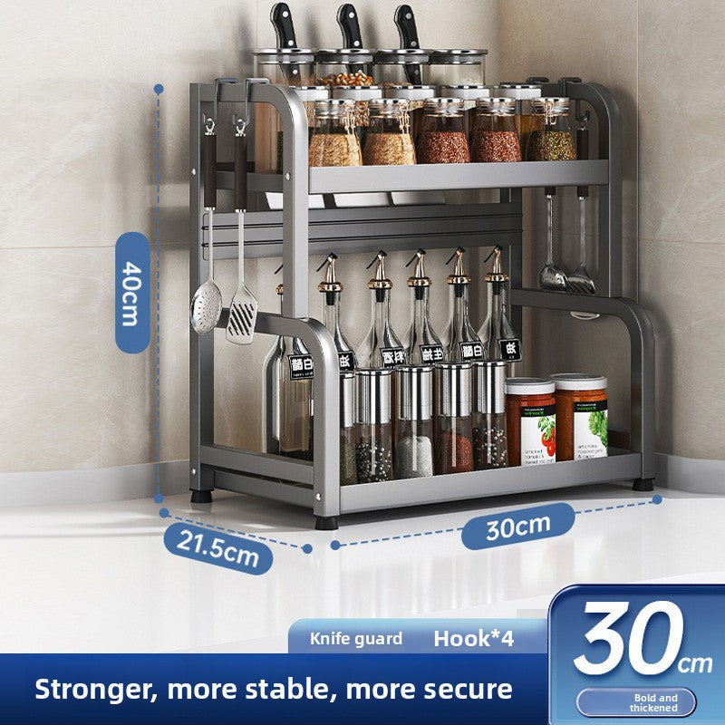 Multifunctional Kitchen Organizer Rack with Utensil Holders