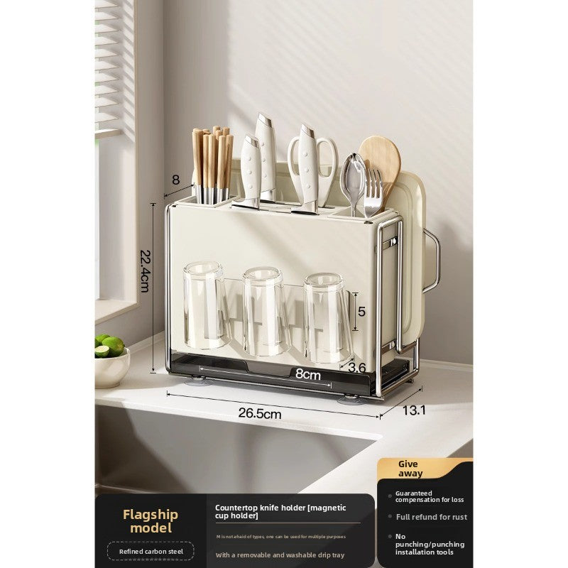 Kitchen knife rack organizer