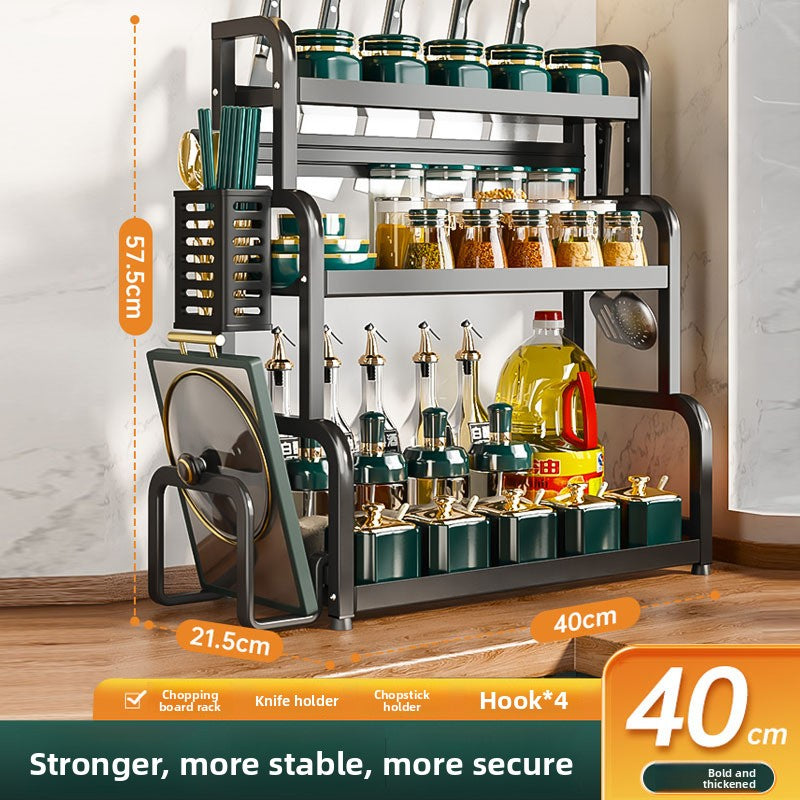 Multifunctional Kitchen Organizer Rack with Utensil Holders